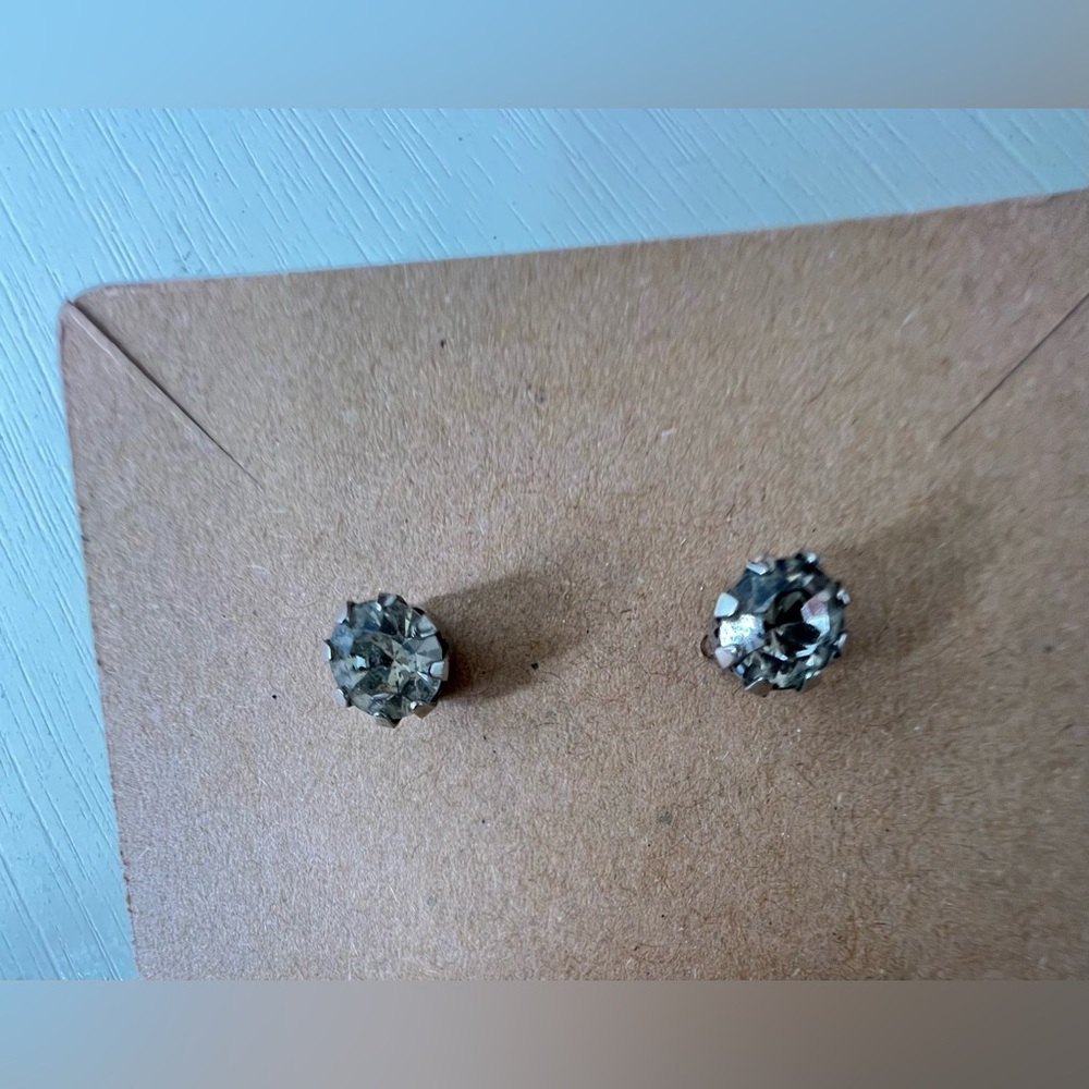 Faux Diamond Stud Earrings